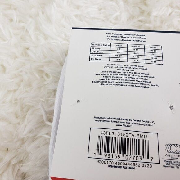 FILA No Show 3 Pck Multicolor Sz 6-10 - Picture 4 of 4